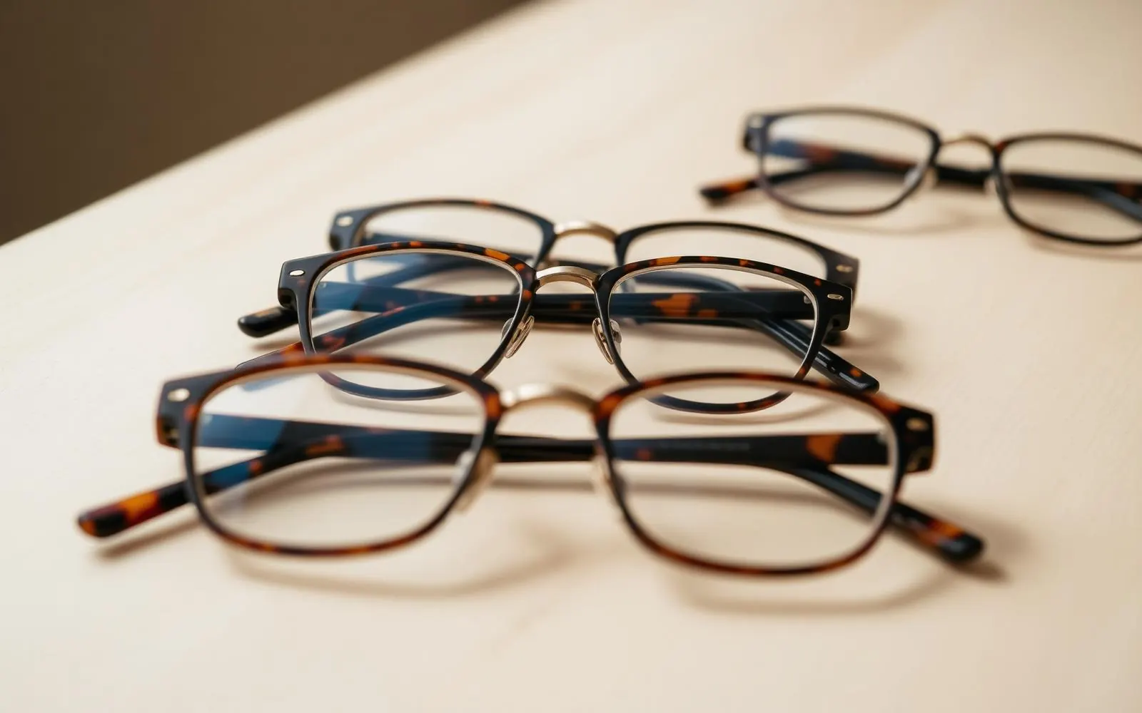 Comparaison de lunettes et de lentilles de contact sur une table