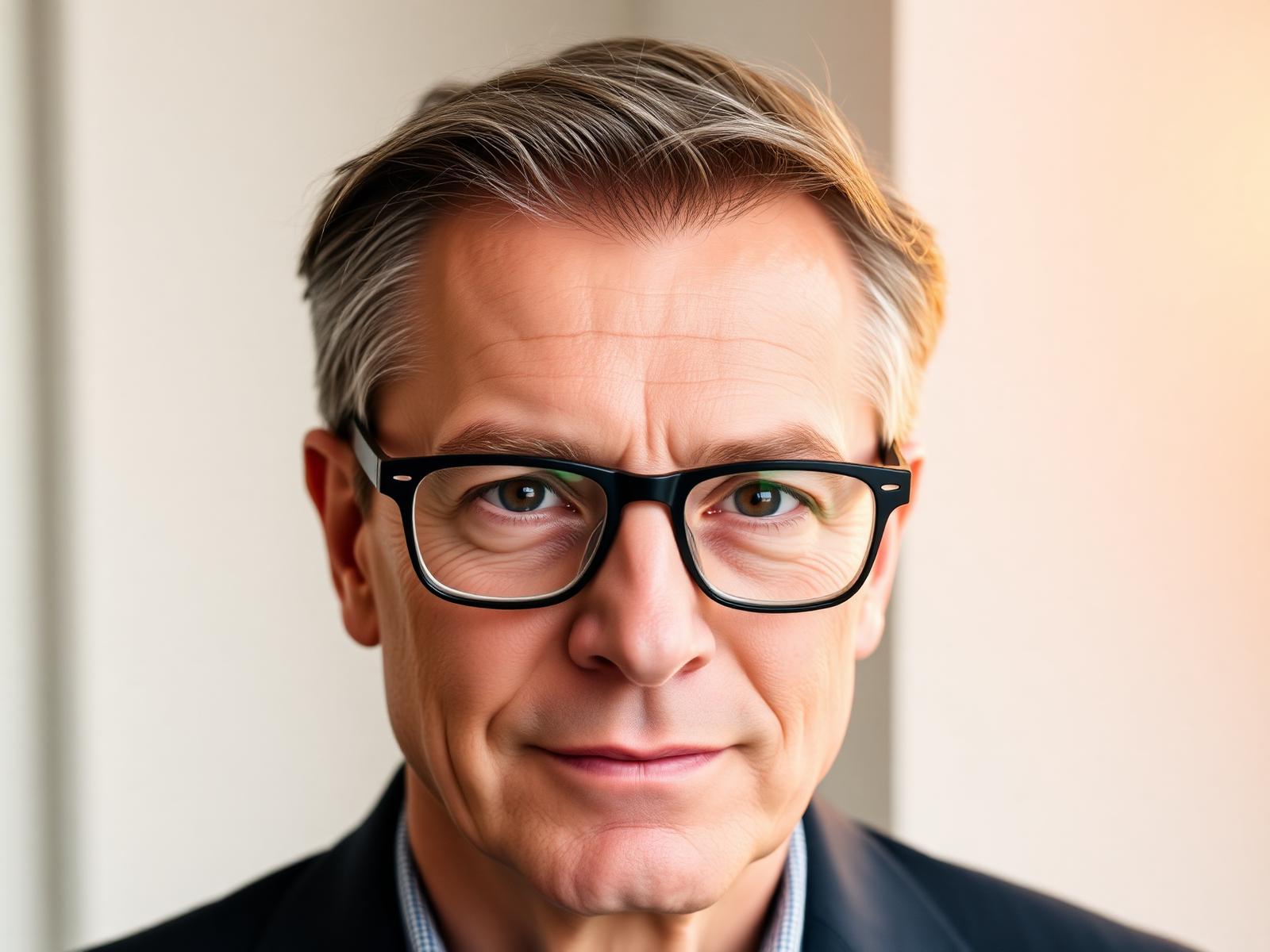 Person wearing prescription glasses