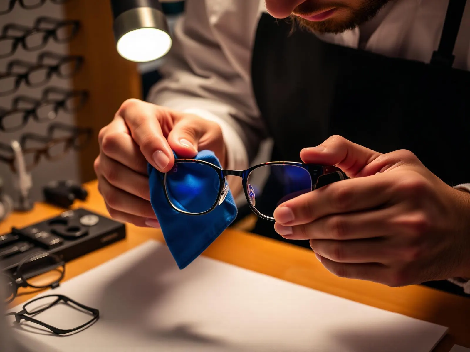 Ajustement et nettoyage de lunettes